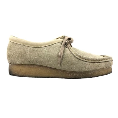 Zapatos informales Clarks para mujer talla 9M Wallabe de cuero tostado inspirados en mocasín JUSTOS Foto 1 de 4