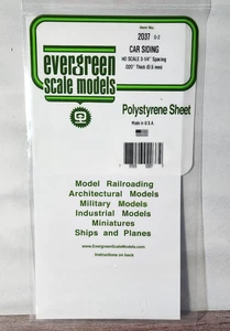 Evergreen Scale Models Plastic 2037 HO Car Siding 6"x12"x 3-1/4" spac'g .020 Thk - Picture 1 of 2
