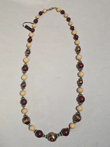 Vintage Lucite Necklace Multicolor Beaded Faux Stones 30" - NWT Deadstock - Picture 1 of 11