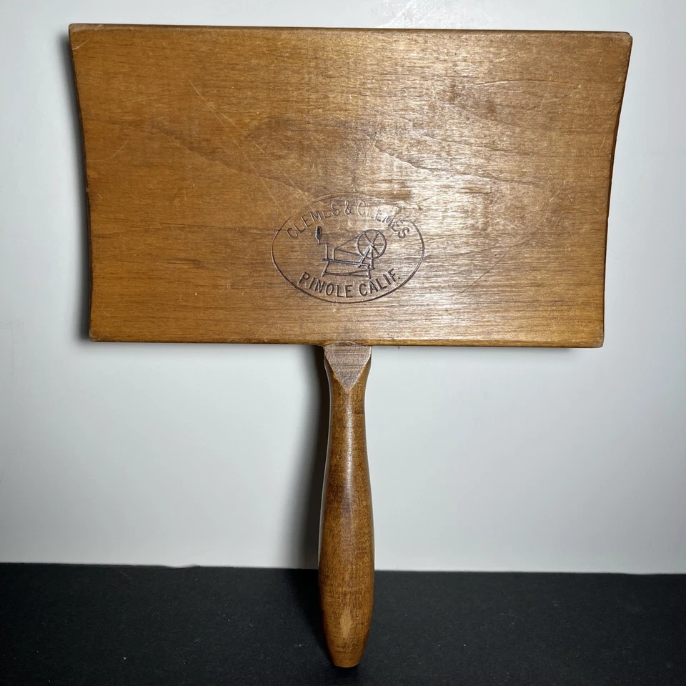 Clemes & Clemes Curved Back Wool Hand Card Vintage Fiber Art Tool - Image 1 of 4