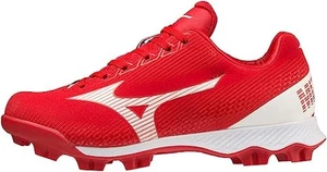 Mizuno Unisex Kids' Wave Lightrevo Junior Molded Low Baseball Cleat Red/White - - Picture 1 of 6