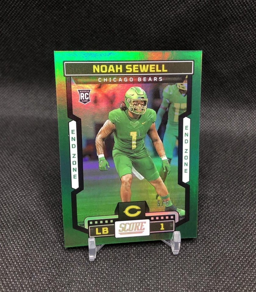 2023 Score Noah Sewell END ZONE /6 GREEN FOIL COLOR MATCH SSP Rookie Card #396 - Image 1 of 4