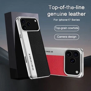 Custodia di lusso in pelle modello litchi per iPhone Air/iPhone 17 Pro/17 Pro Max - Foto 1 di 37