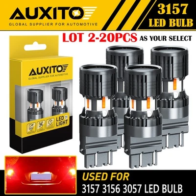 2-20PC AUXITO 3157 LED Rojo Freno Señal de Giro Trasero Estacionamiento Bombilla 3156 CANBUS Foto 1 de 4