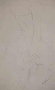 Amedeo MODIGLIANI : Muse en tenue de maison - Lithographie signée - Imagen 1 de 5