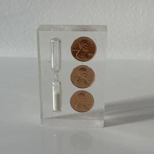 Vintage Sanduhr Sanduhr mit drei US Pennies - Bild 1 von 9