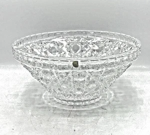 Vintage Slovakia Crystal Clear 24% Lead Crystal Heavy Etched Bowl 10" - Picture 1 of 8