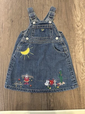 Vintage 2000s Y2K Oshkosh B’Gosh Cowgirl Country Western Overall Dress Vestbak - Image 1 of 4