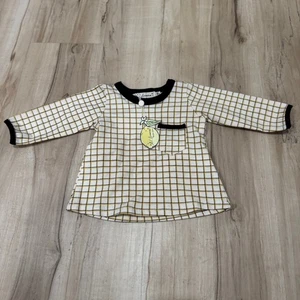 Lil' Lemons Baby Mädchen kariert 12-18M Tasche Langarm gelb schwarz - Bild 1 von 7