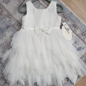 Nuevo con etiquetas Vestido Princesa Americana Niñas Marfil Perla Ocasión Especial Talla 2T - Imagen 1 de 9