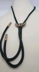 Cravatta vintage Hickok tono oro Bolo - Foto 1 di 5