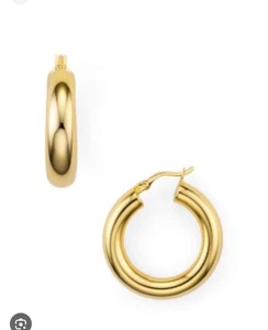 Pendientes de aro Huggie Argento Vivo enchapados en oro de 18k de plata de ley - Aros pequeños - Imagen 1 de 5