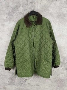 Vintage Barbour Green Quilted Jacket Big Pocket Mens Size M - Picture 1 of 15