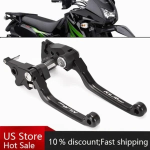 Anodized Pivot Brake Clutch Levers For KAWASAKI KLR 650 KLR650 2008-2024 Black - Picture 1 of 18