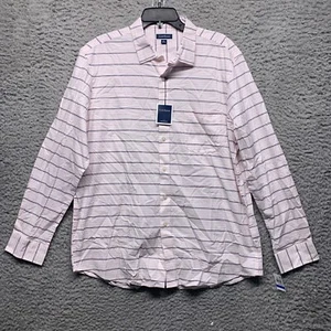 Club Room Shirt Mens XL Pink Blue Striped Button Up Long Sleeve Casual - Picture 1 of 7
