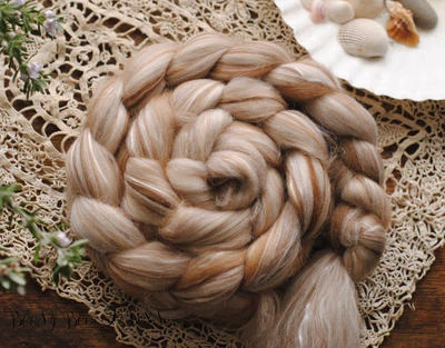 18.5 mic. Merino Alpaca Camel Mulberry Silk Combed Top 4 oz - Image 1 of 4