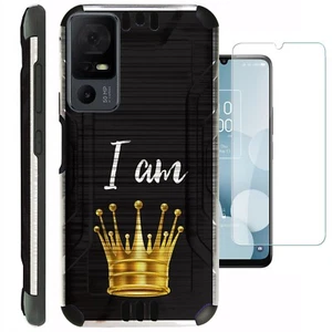 SILVERGUARD For TCL 40XL/40T Phone Case Cover +TEMPERED GLASS/ I AM QUEEN CROWN - Picture 1 of 7