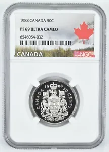 1988 PF69 Canadian 50C NGC Canada Label - Picture 1 of 5