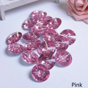 50 X Acrylic Crystal Buttons For Curtain Pillow Sofa Upholstery Crafts Adorn Red - Picture 1 of 16