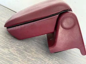1993 Ford Mustang Center Console Armrest Hinge Lid Storage RUBY RED - Picture 1 of 20