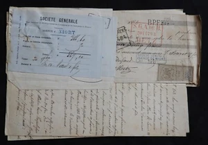 Lettre de change / Allemagne <-> France Timbres fiscaux et documents 1886 - Picture 1 of 12
