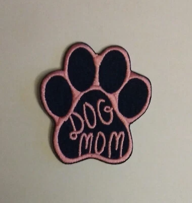 Dog Mom Paw Embroidered Iron On Patch - Image 1 of 3