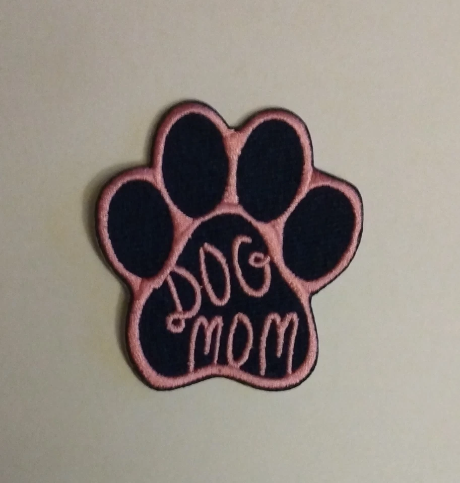 Dog Mom Paw Embroidered Iron On Patch - Image 1 of 3