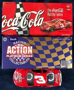 1998 Dale Earnhardt #3 NASCAR Action Diecast Coca-Cola Car Bank 1:24 Scale IOB - Picture 1 of 12