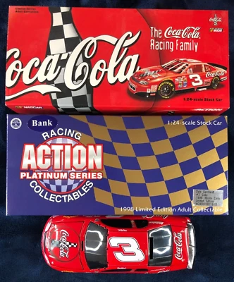 1998 Dale Earnhardt #3 NASCAR Action Diecast Coca-Cola Car Bank 1:24 Scale IOB - Image 1 of 4