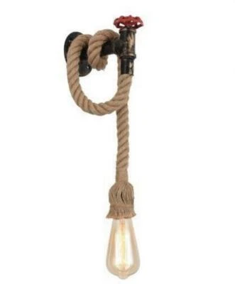 Universo Applique Vintage Pendente a Parete Fontana Con Porta Lampada Corda E27 - Immagine 1 di 4