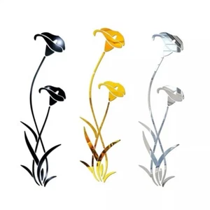 3D Mirror Flower Art Wall Sticker Removable Acrylic Mural Decal Home Room - Picture 1 of 17