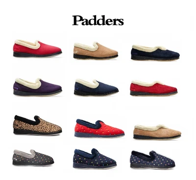 Padders Ladies Slippers 2E Wide Fitting Repose Carmen Boxed UK Size 3-9