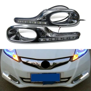 Pair DRL LED Daytime Running Lights w/ Turn Signal For Honda Fit Jazz 2011-2013 - Picture 1 of 8