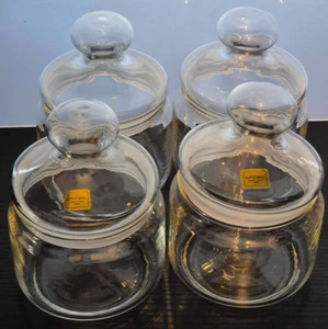 4 x Luminarc France Glass Jars w/ Lids - Picture 1 of 8