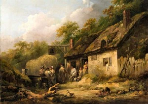 The Bell Inn Vintage George Morland Wall Art Painting Poster Print A3 A4 A5 - Picture 1 of 6