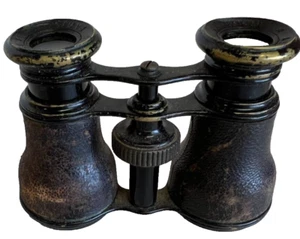antique Paris France LECLERC F opera binoculars binocular optical glasses w/case - Picture 1 of 14