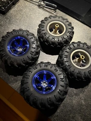 4x Stück 6mm 125mm Räder Reifen für 1/10 Monster Truck RC Car ZD HEX Racing - Bild 1 von 2