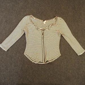 We The Free Shirt Oberteil Damen Extra Small weiß weiter Ausschnitt Langarm gestreift ** - Bild 1 von 12