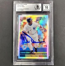 Chili Davis signed 2000 Topps Chrome Refractor #42 Yankees BAS BGS 10 auto