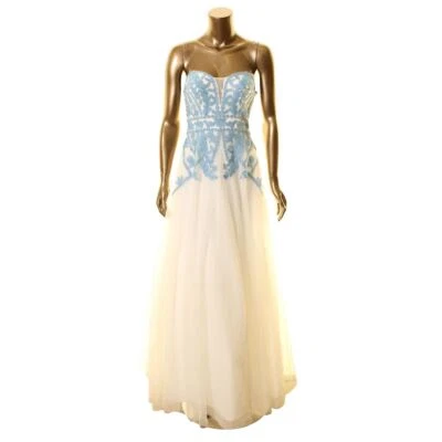 Vestido de noite BLONDIE NITES feminino bordado sem alças TEDO - Imagem 1 de 2