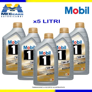 5 LT MOBIL 1 0W40 OLIO MOTORE DIESEL BENZINA VW 502 00 505 00 ACEA A3 B3 B4 LL01 - Foto 1 di 3