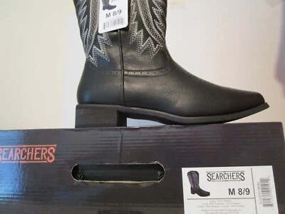 Botas Searchers Masculinas Cowboy Motociclista Bordadas Pretas Tamanho M 8/9 - Imagem 1 de 4
