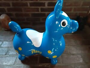 Vintage 1984 Blue Rody Ride On Horse Toddler Bouncer Ledra Plastic Made In Italy