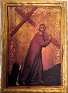 Das Kreuz tragen Jesus kirchliche römisch-katholische Ikone Plakette - Bild 1 von 6