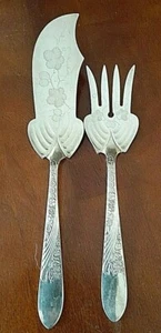 VINTAGE REED & BARTON SILVER PLATE FISH SERVER SET - Bild 1 von 5