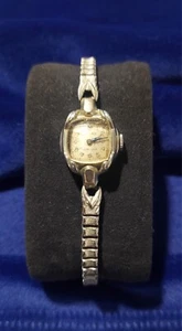 Gruen Very Thin Ladies 10K White Rolled Gold mechanical Watch - Picture 1 of 6