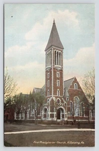 Erste presbyterianische Kirche Kittanning Pennsylvania Menschen Vintage UNP DB Postkarte - Bild 1 von 2