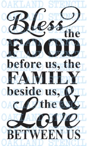 Kitchen Stencil**Bless the Food**For Painting Wood Sign Family Farmhouse 12"x20" - Picture 1 of 1