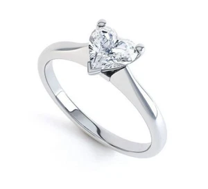 1.85ct White Heart Lab Created Diamond Engagement Solid 925 Silver Ring - Picture 1 of 5