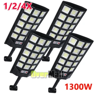1-4 Lampara Solar Luces De Calle LED Con Sensor Para Exterior Patio Jardin 1300W - Picture 1 of 17